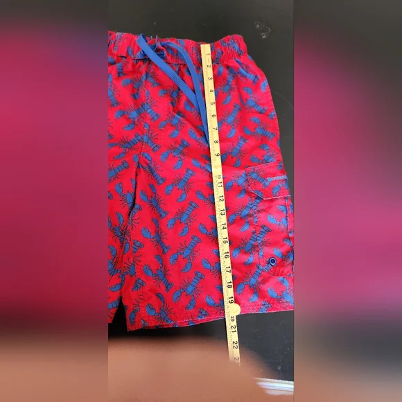 Beverly Hills Polo Club Red and Blue Lobster Swim Trunks Small - Picture 7 of 10